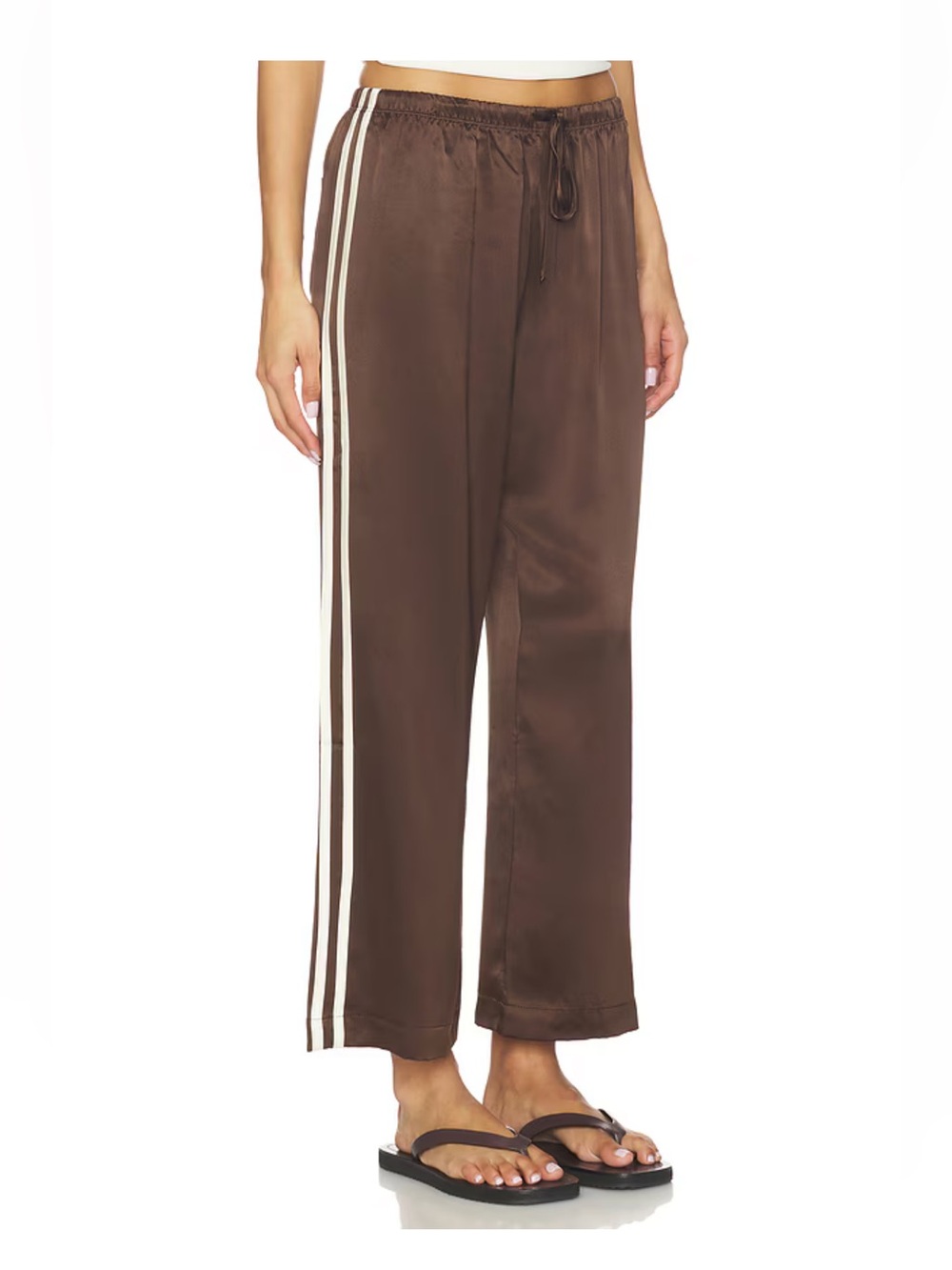 NWT Donni Silk Stripe Pant in Brown